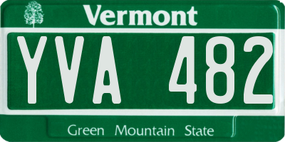 VT license plate YVA482