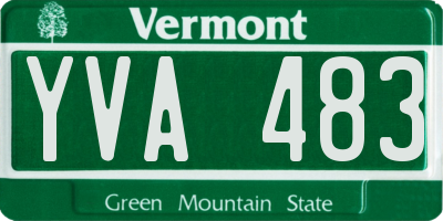 VT license plate YVA483