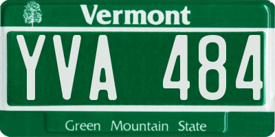 VT license plate YVA484