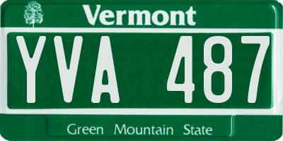 VT license plate YVA487