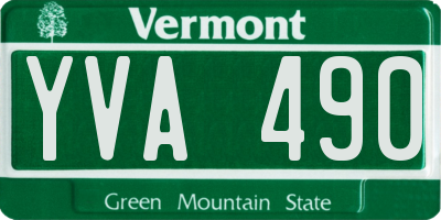 VT license plate YVA490