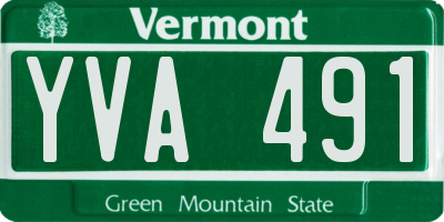 VT license plate YVA491