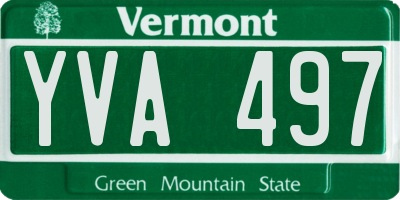 VT license plate YVA497