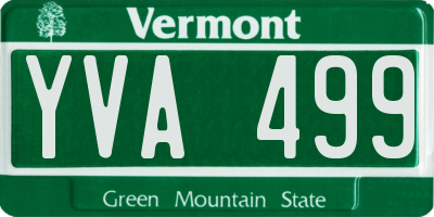 VT license plate YVA499
