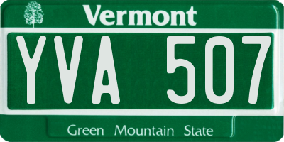 VT license plate YVA507