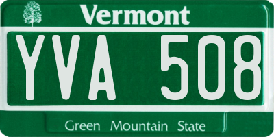 VT license plate YVA508