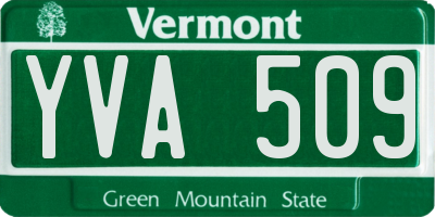 VT license plate YVA509