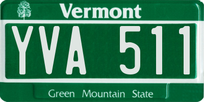 VT license plate YVA511