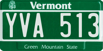 VT license plate YVA513