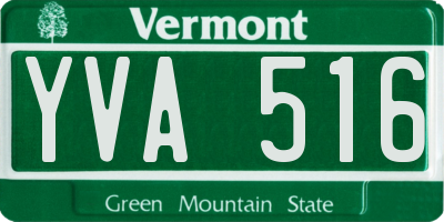 VT license plate YVA516