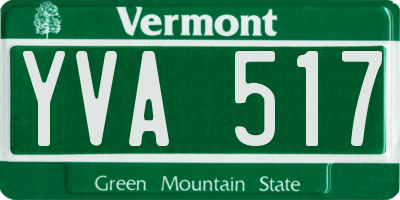 VT license plate YVA517