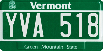 VT license plate YVA518