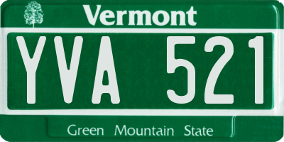VT license plate YVA521