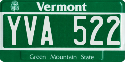 VT license plate YVA522
