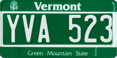 VT license plate YVA523