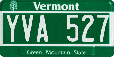 VT license plate YVA527
