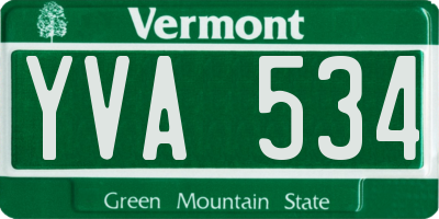 VT license plate YVA534