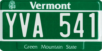 VT license plate YVA541