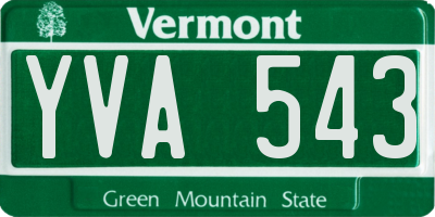 VT license plate YVA543