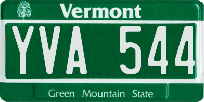 VT license plate YVA544