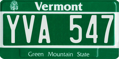 VT license plate YVA547