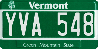 VT license plate YVA548