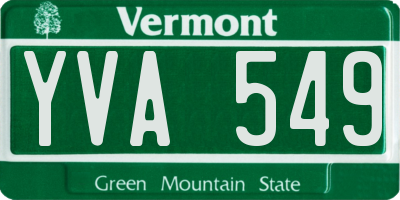 VT license plate YVA549