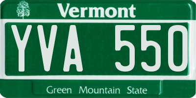VT license plate YVA550