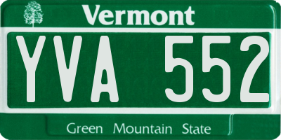 VT license plate YVA552