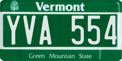 VT license plate YVA554
