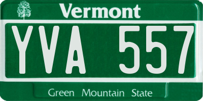 VT license plate YVA557