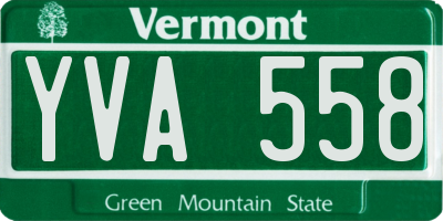 VT license plate YVA558
