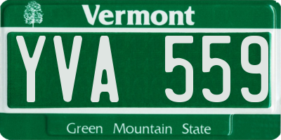 VT license plate YVA559