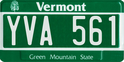 VT license plate YVA561