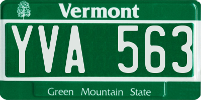 VT license plate YVA563