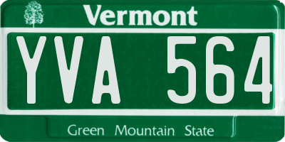 VT license plate YVA564