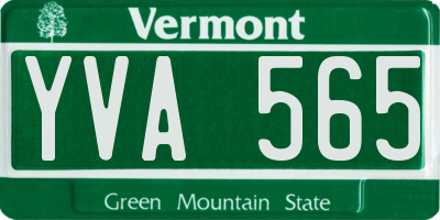 VT license plate YVA565