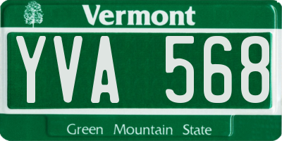 VT license plate YVA568