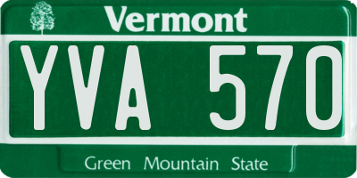 VT license plate YVA570