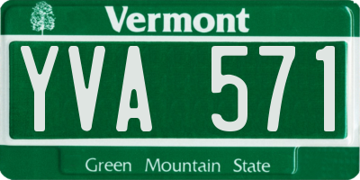 VT license plate YVA571