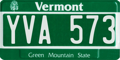 VT license plate YVA573
