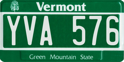 VT license plate YVA576