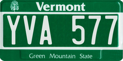 VT license plate YVA577