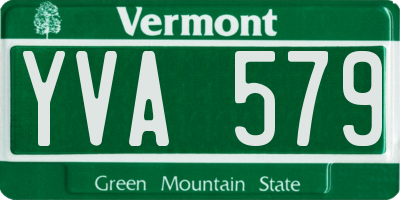 VT license plate YVA579