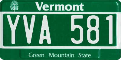VT license plate YVA581