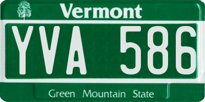VT license plate YVA586