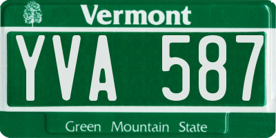 VT license plate YVA587