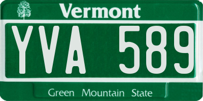 VT license plate YVA589