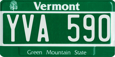VT license plate YVA590
