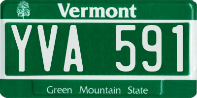 VT license plate YVA591